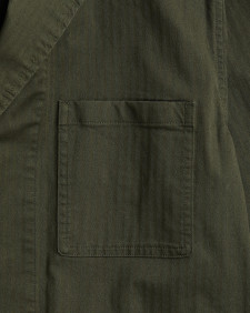 Herringbone Cotton Worker Jacket Classic Green