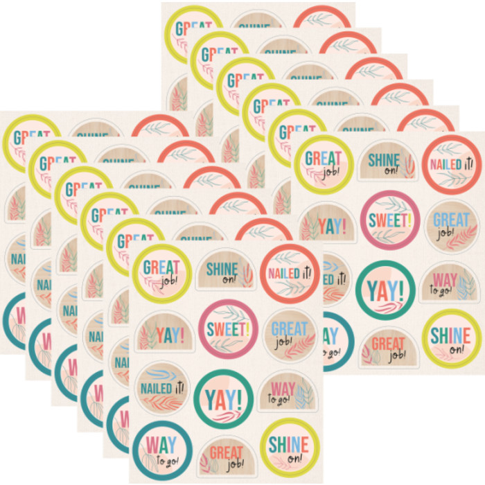 True to You Motivators Motivational Stickers, 72 Per Pack, 12 Packs