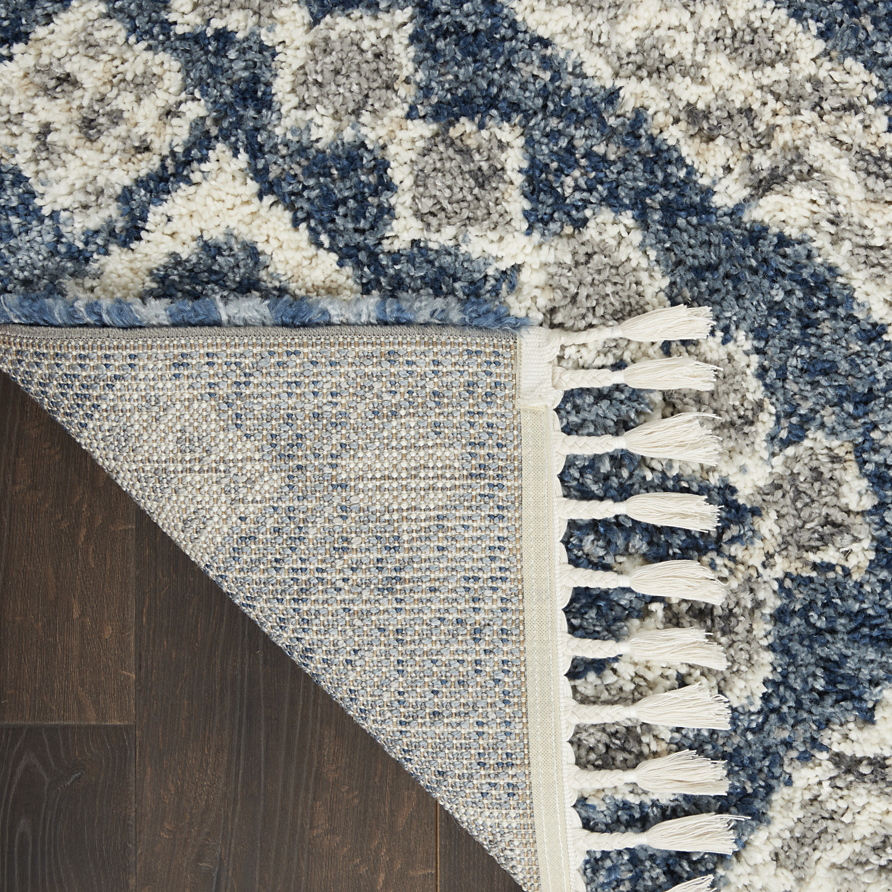 Nourison Oslo Shag 4' x 6' Denim Blue Shag Indoor Rug