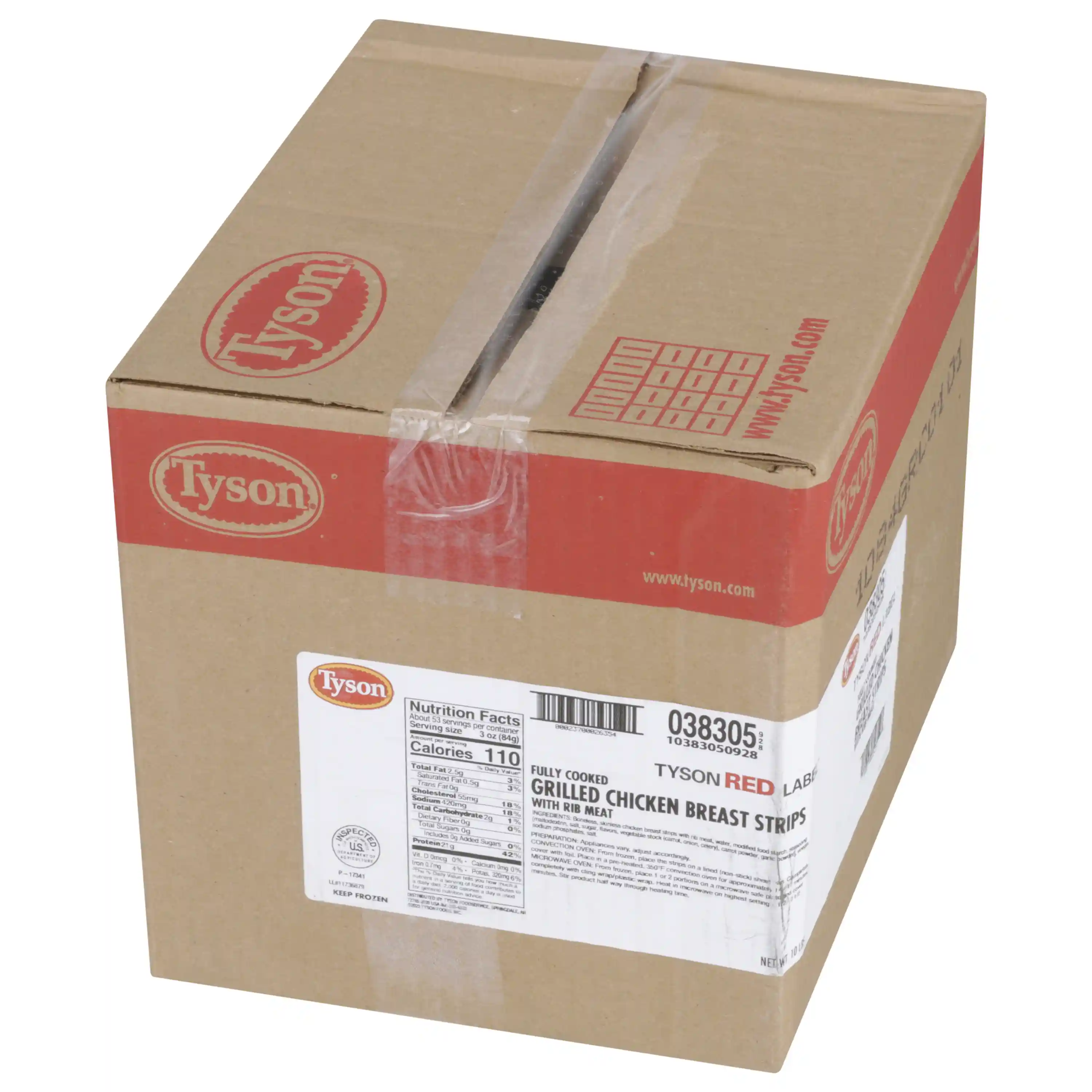 Tyson Red Label® Fully Cooked Unbreaded Grilled Chicken Breast Strips, Large _image_5