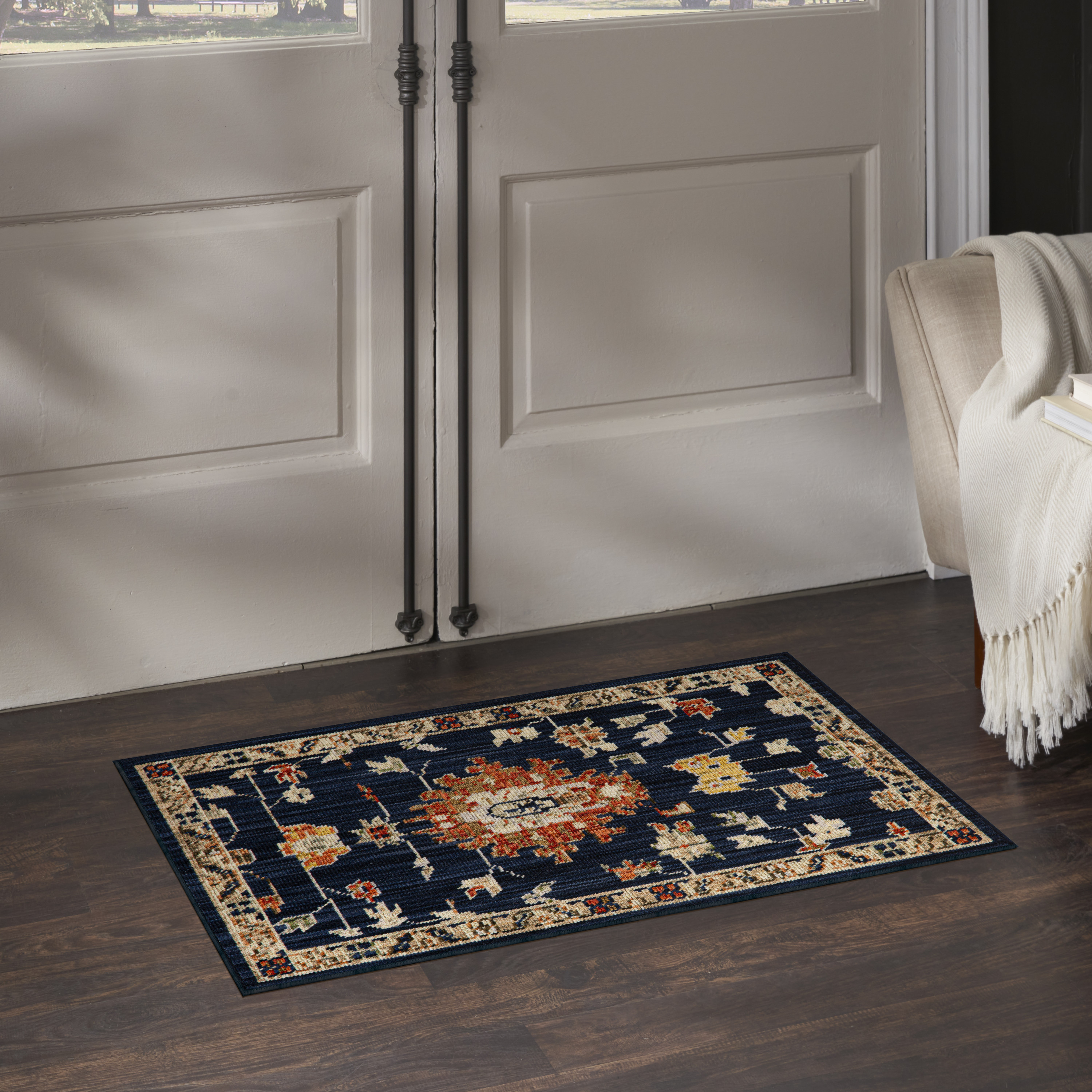Nourison Antique Bloom 2' x 3' Navy Vintage Indoor Rug