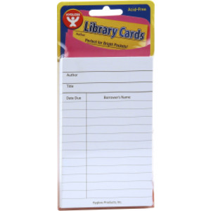Bright Library Cards, White, Pack of 50