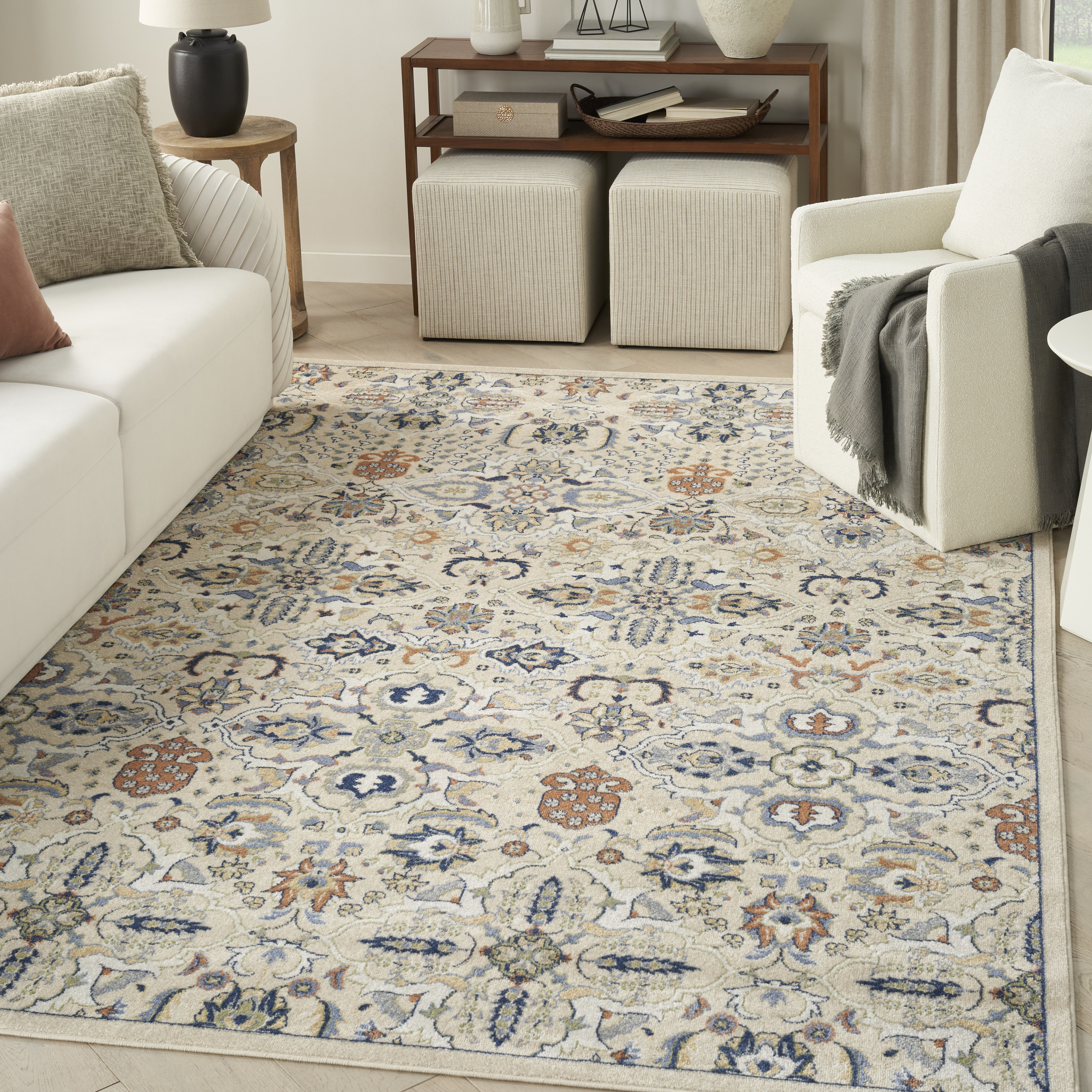 Nourison Allur 5'3" x 7'3" Beige Bohemian Indoor Rug