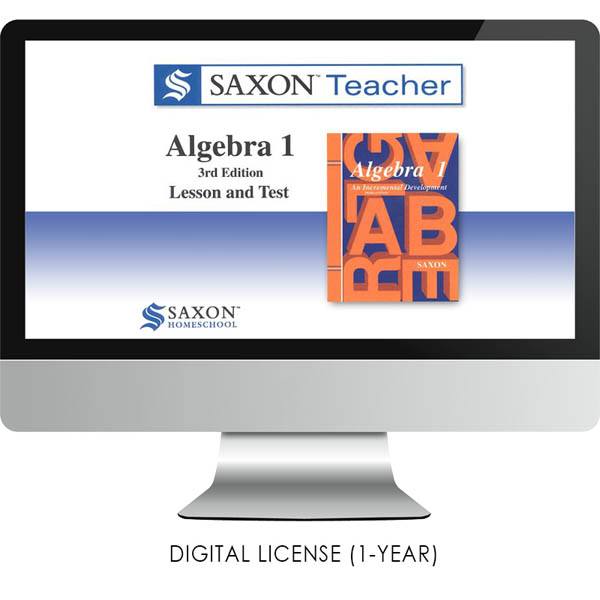 Saxon Math Homeschool Algebra 1 Teacher Digital License 1 Year Digital ...