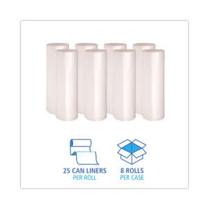 Boardwalk,  HDPE Liner, 60 gal Capacity, 38 in Wide, 58 in High, 11 Microns Thick, Natural