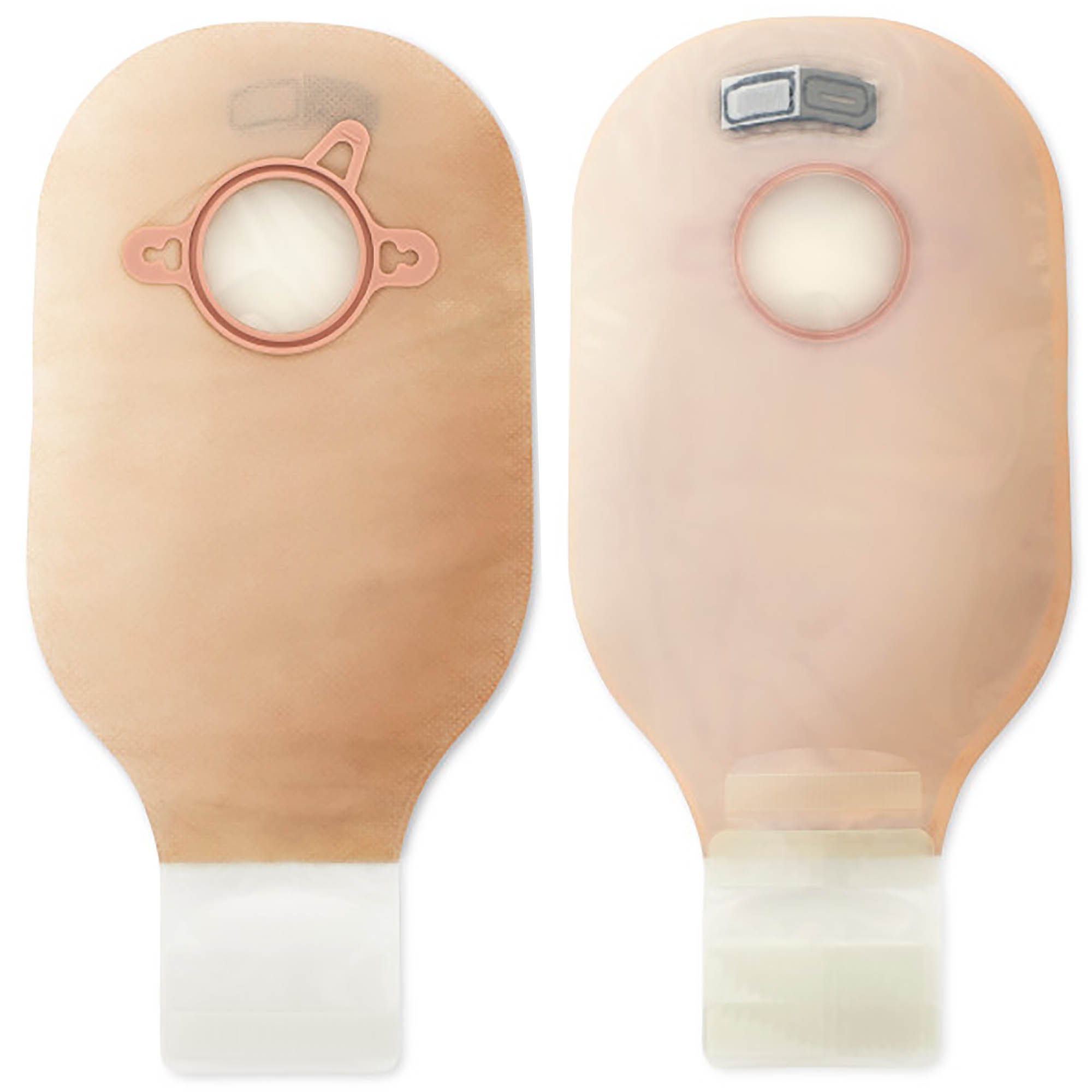 New Image™ 18183 2-Piece Beige Colostomy Pouch, Pre-cut to Fit 57 mm Stoma, Red