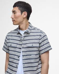 Joshua Striped Short-Sleeved Shirt Classic Navy