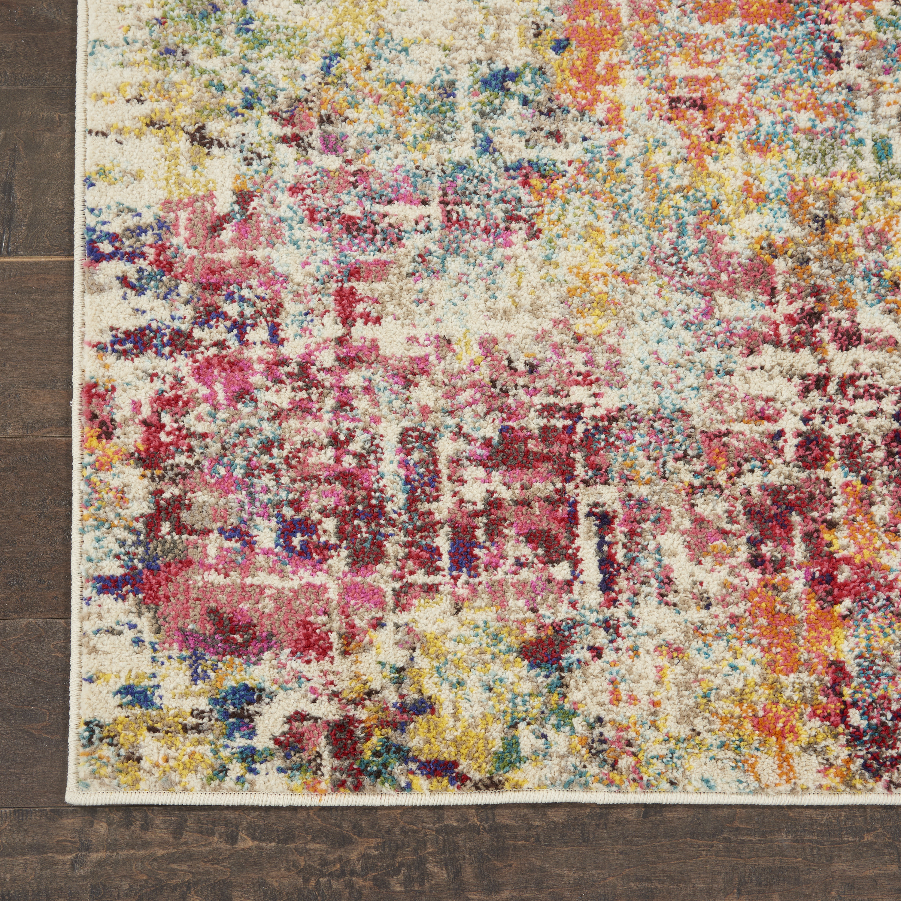 Nourison Celestial 2'2" x 7'6" Pink Multicolor Modern & Contemporary Indoor Rug