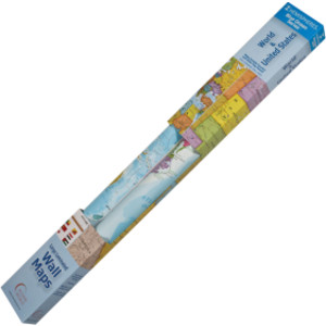Blue Ocean Series World/USA Laminated Wall Maps, 2-Pack
