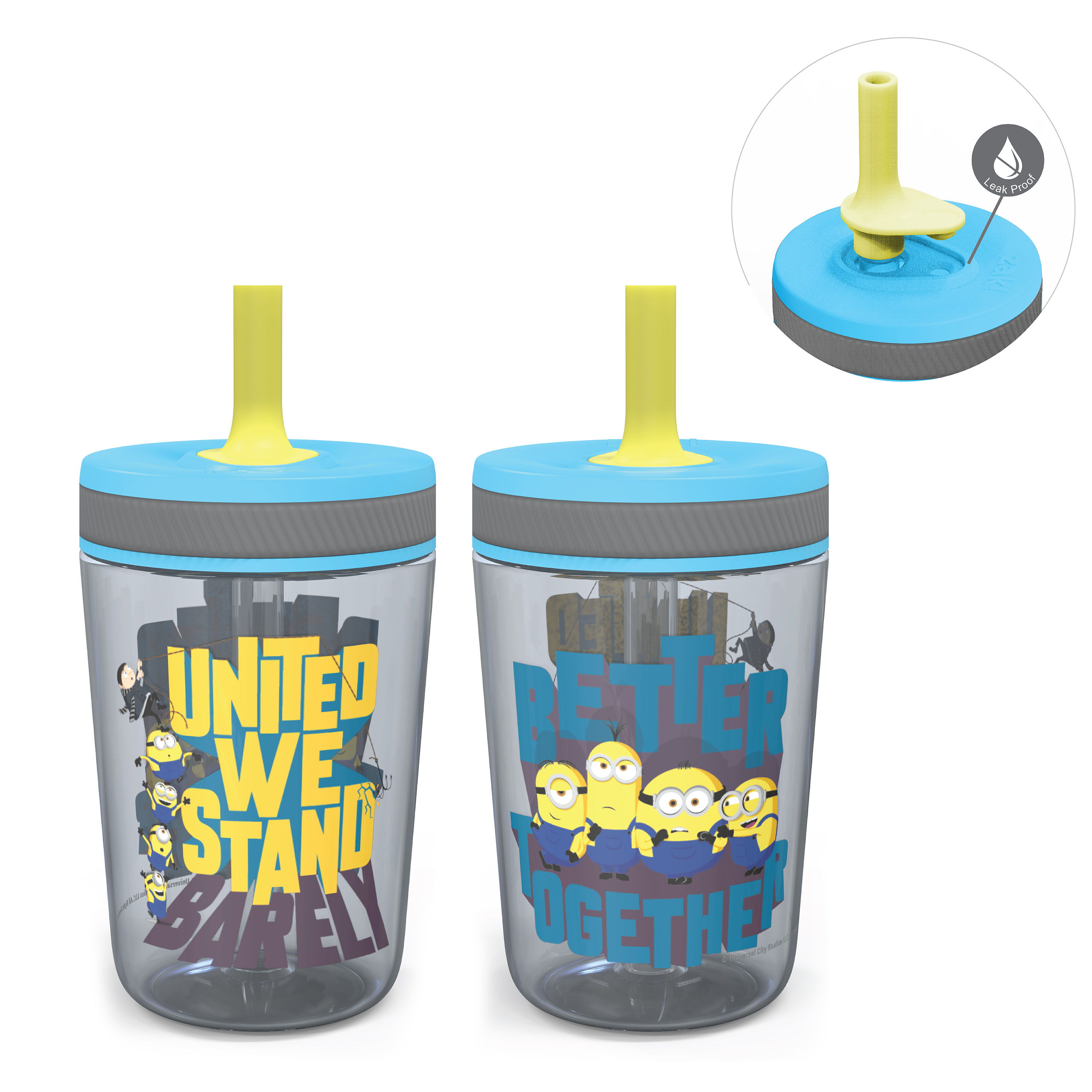 Minions 2 Movie 15  ounce Plastic Tumbler with Lid and Straw, Minions, 2-piece set slideshow image 1