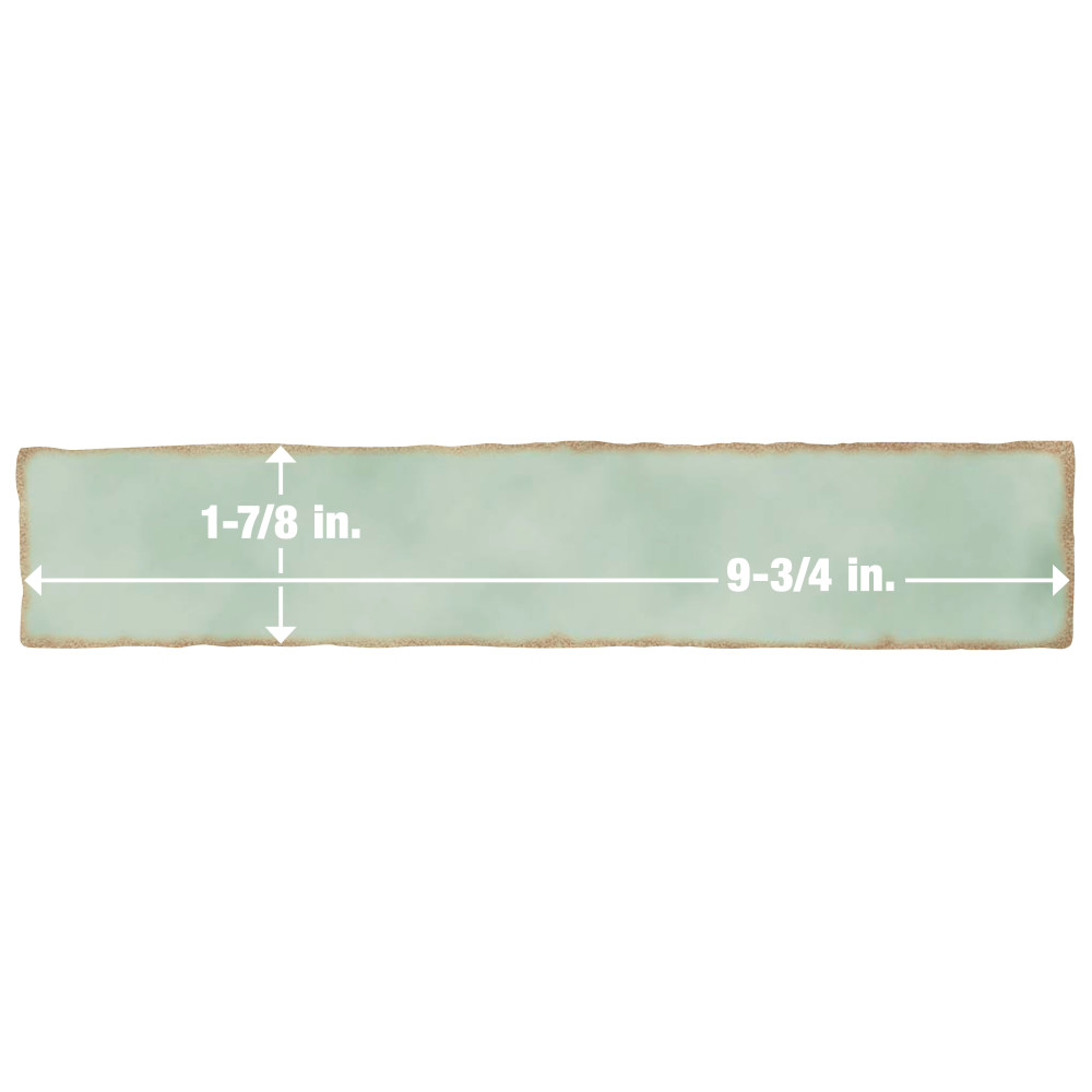 Hudson Studio Soho Brick Mint 1-7/8 in. x 9-3/4 in. Ceramic Wall Tile