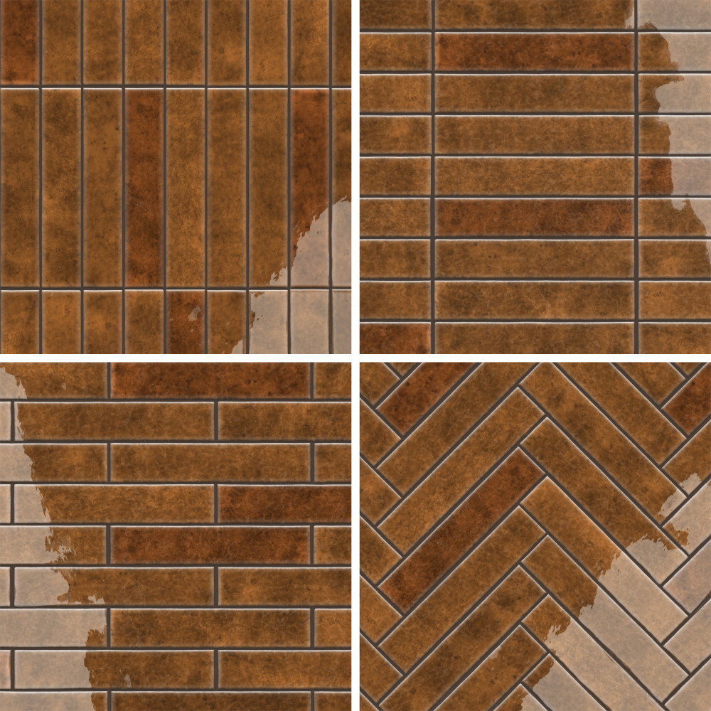 Menorca Rust 2-1/2 in. x 12-7/8 in. Ceramic Wall Tile