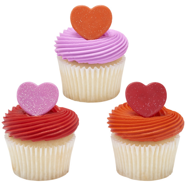 Shimmer Hearts Cupcake Rings