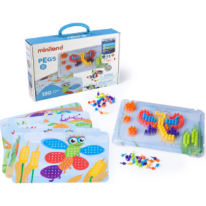 Pegs 3/8", 6 Pattern Cards, 180 Pegs