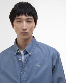 Garment Dyed Poplin Oversized Shirt Washed Blue