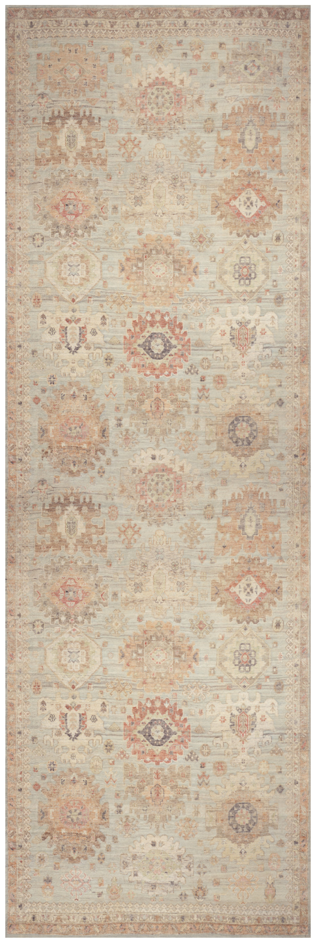 Nourison Vintage Washables 2' x 6' Sage Multicolor Vintage Indoor Rug
