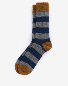 Houghton Stripe Socks Asphalt-Navy