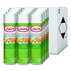 CLR1307, Claire,  Air Freshener and Deodorizer, Lemongrass Citronella,  12 oz Aerosol Can