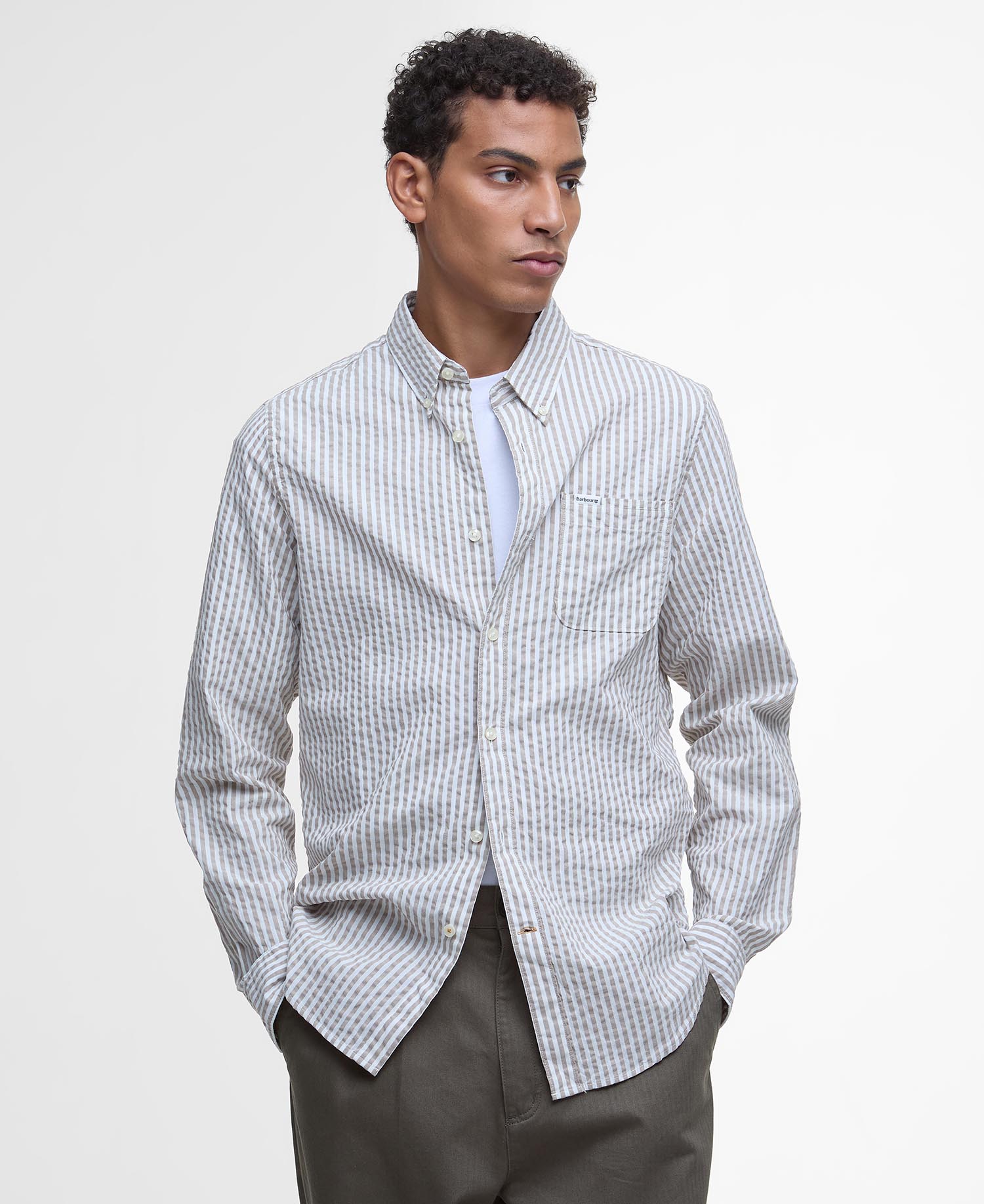 Cresswell Seersucker Tailored Long-Sleeved Shirt image number 0