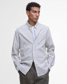 Cresswell Seersucker Tailored Long-Sleeved Shirt Stone