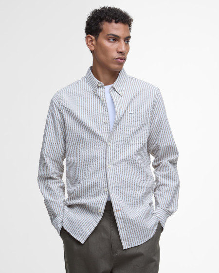 Cresswell Seersucker Tailored Long-Sleeved Shirt
