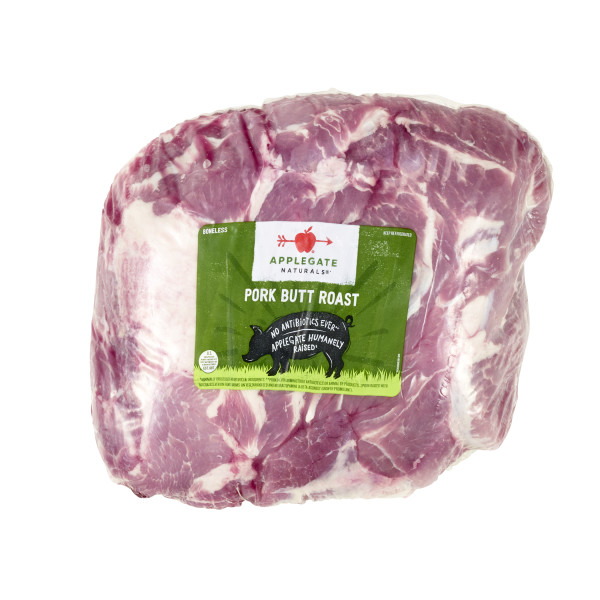 APPLEGATE NATURALS(r) Boneless Pork Butt, Fresh, VP, 10/1pc . C1CB - Front Center Inner Pack (Hi Res)