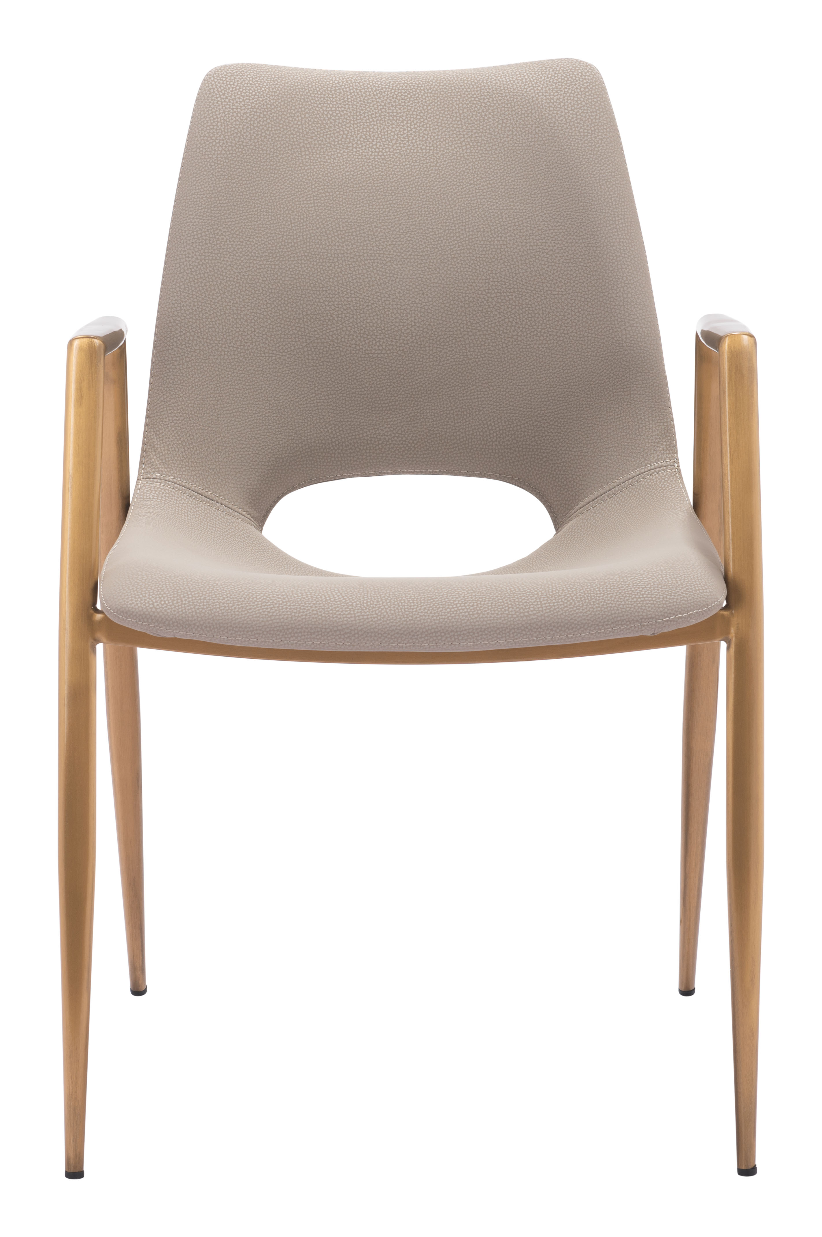 Desi Dining Chair (Set of 2) Beige & Gold product image