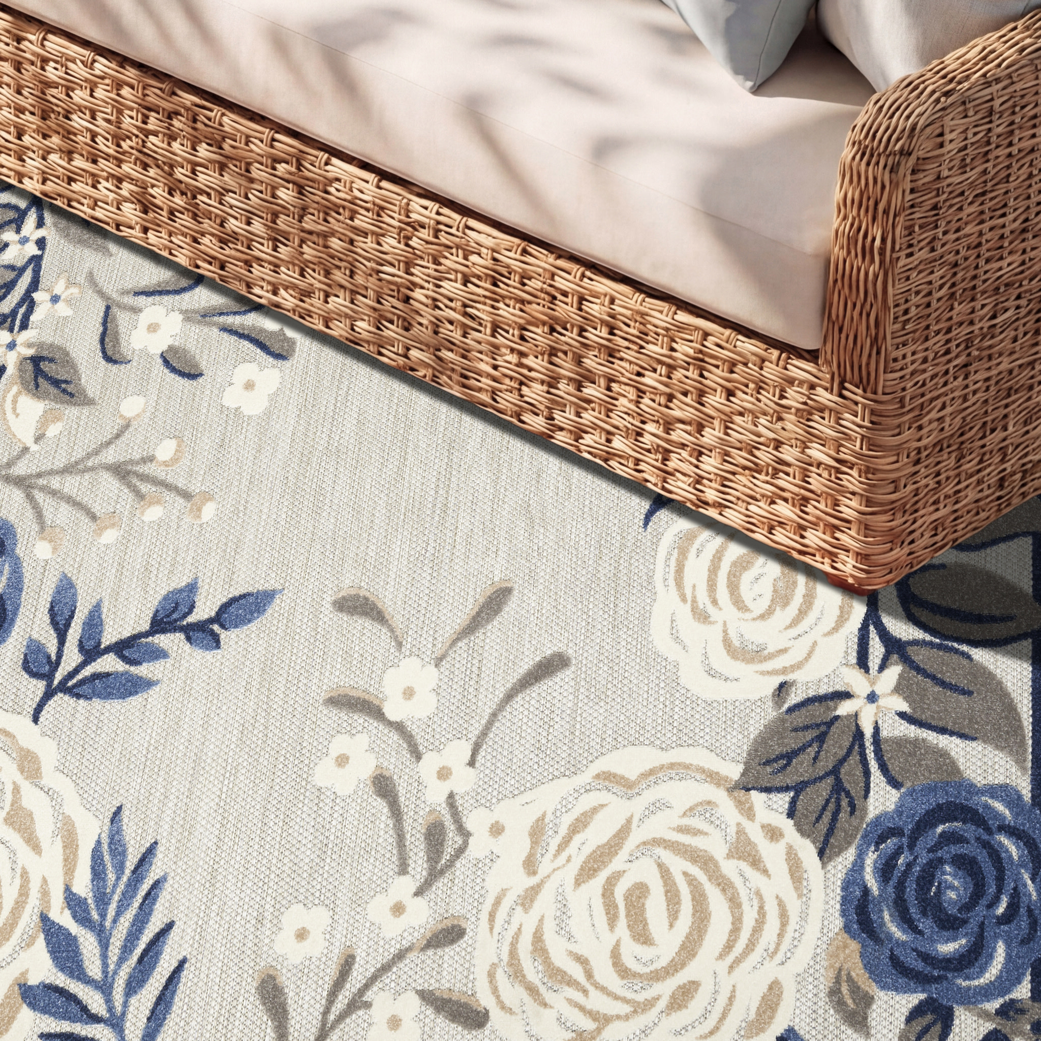 Nourison Aloha 6' x 9' Blue Grey Contemporary Rug