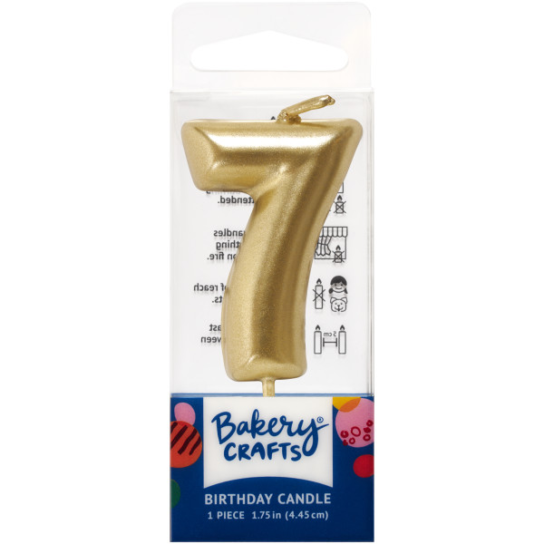 7 Mini Gold Numeral Candles