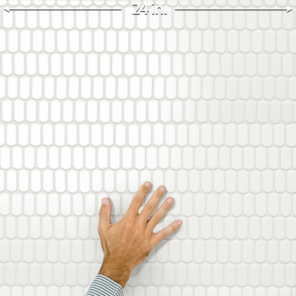 Hudson Capsule Matte White 12-1/4 in. x 13-1/8 in. Porcelain Mosaic Tile