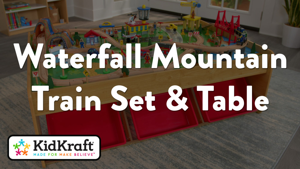 KidKraft Waterfall Mountain Wooden Train Set & Table with 120 Pieces, For Ages 3+ - image 2 of 8