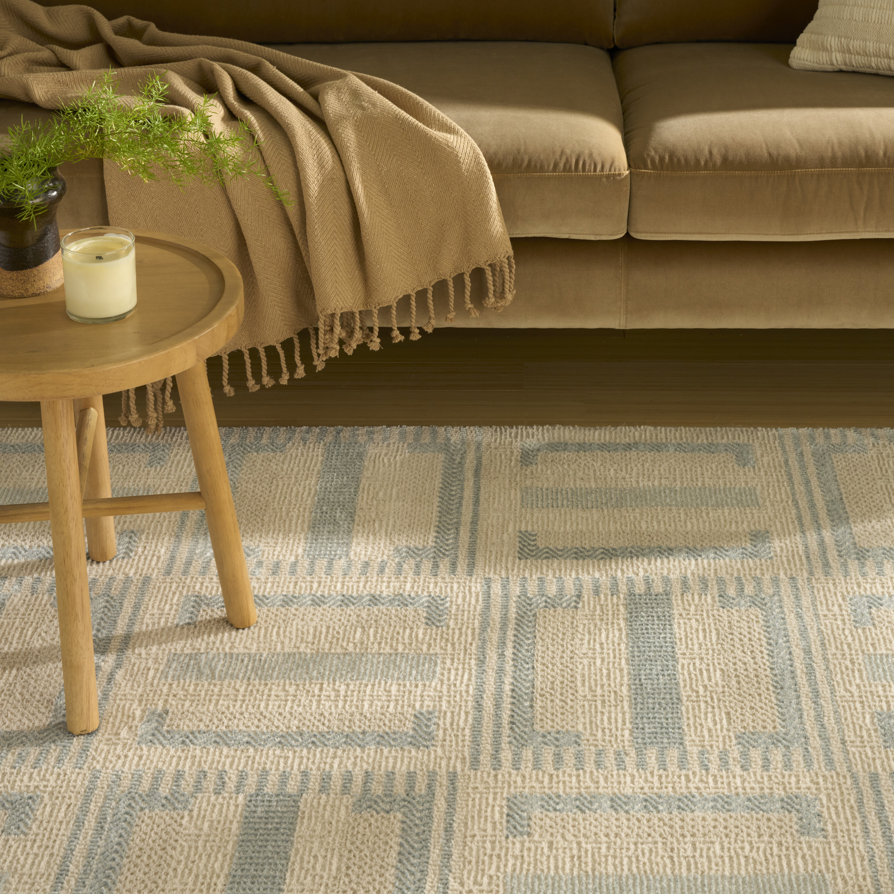 Nourison Nordic 4' x 6' Ivory Blue Modern Indoor Rug