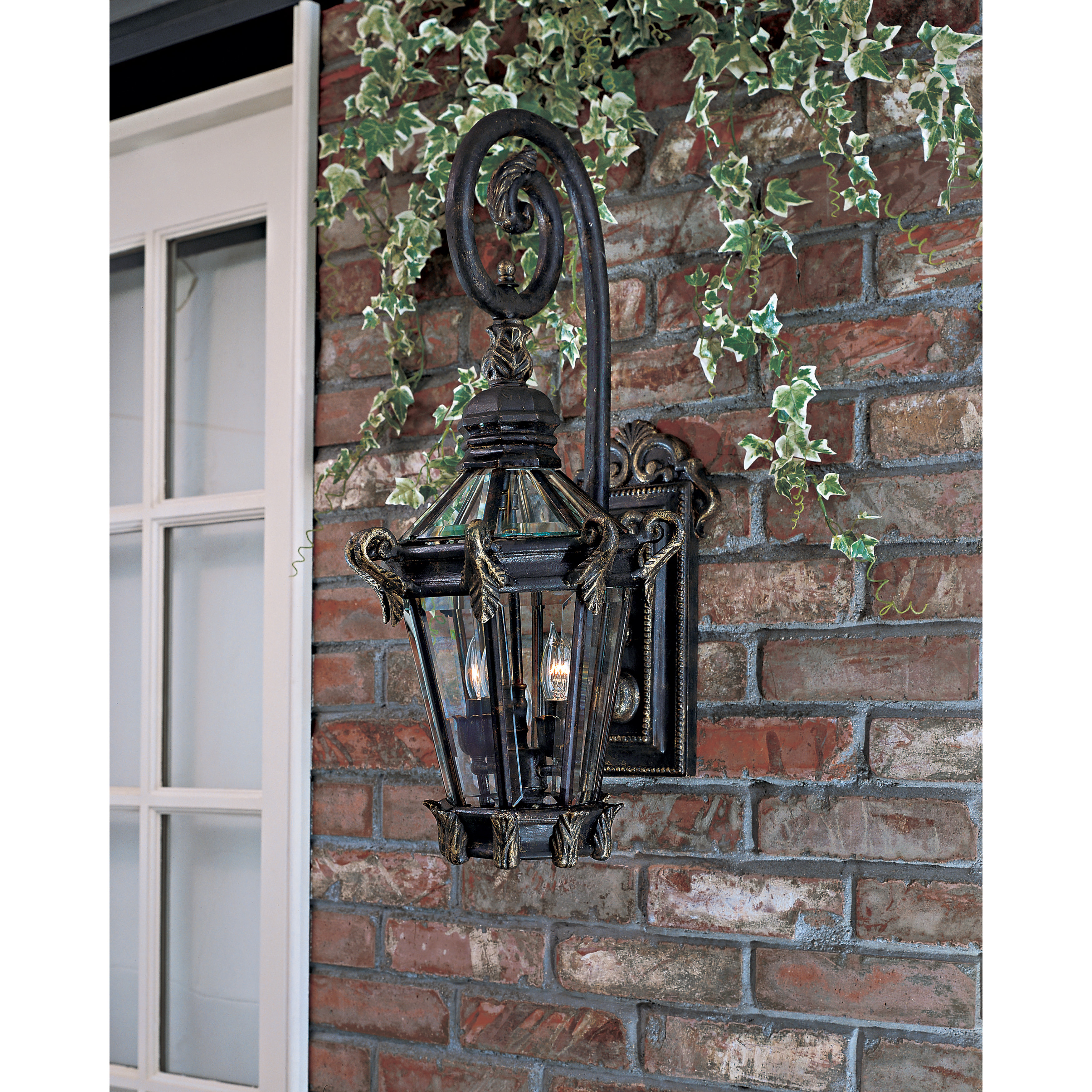 2 Light Wall Mount in Heritage™ with Gold Highlights Finish with Clear Beveled Glass - alternate view