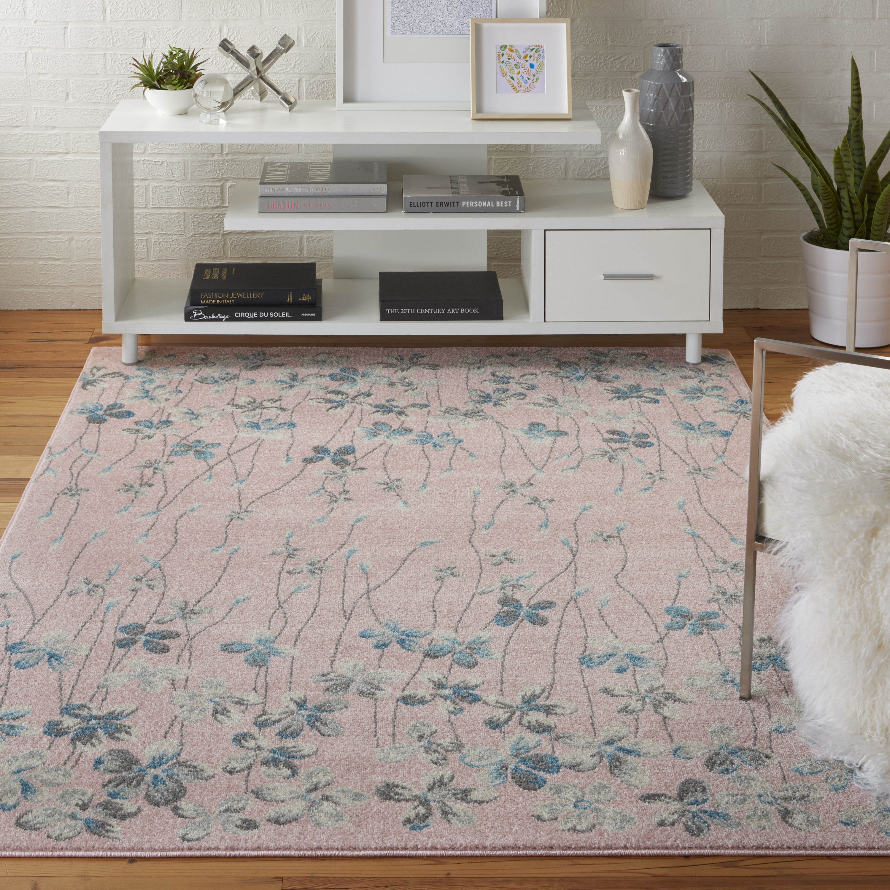 Nourison Tranquil 6' x 9' Pink Contemporary Indoor Rug