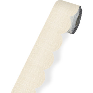 Linen Rolled Scalloped Borders, 65 Feet