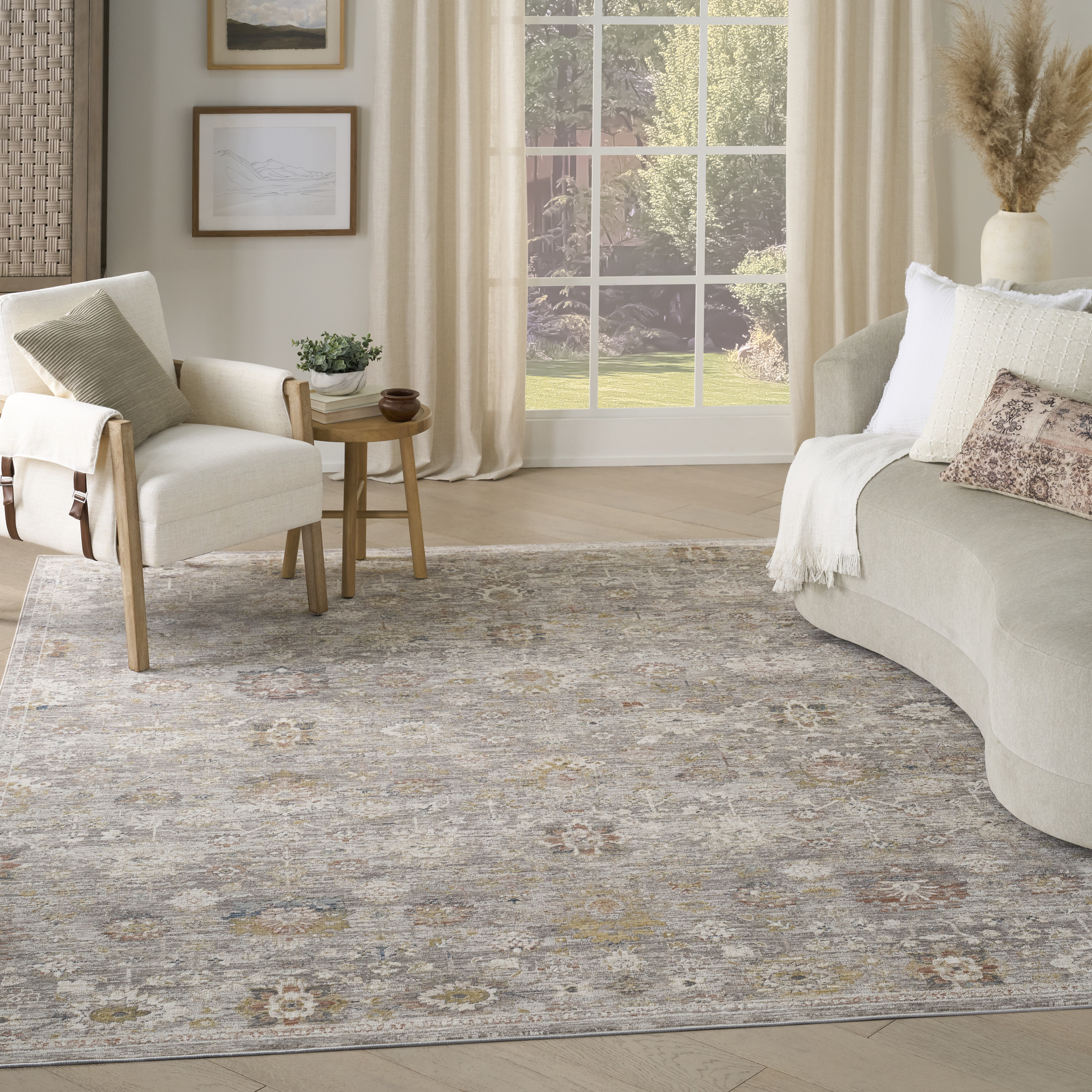 Nourison Antique Fusion 3'11" x 5'10" Grey Vintage Indoor Rug