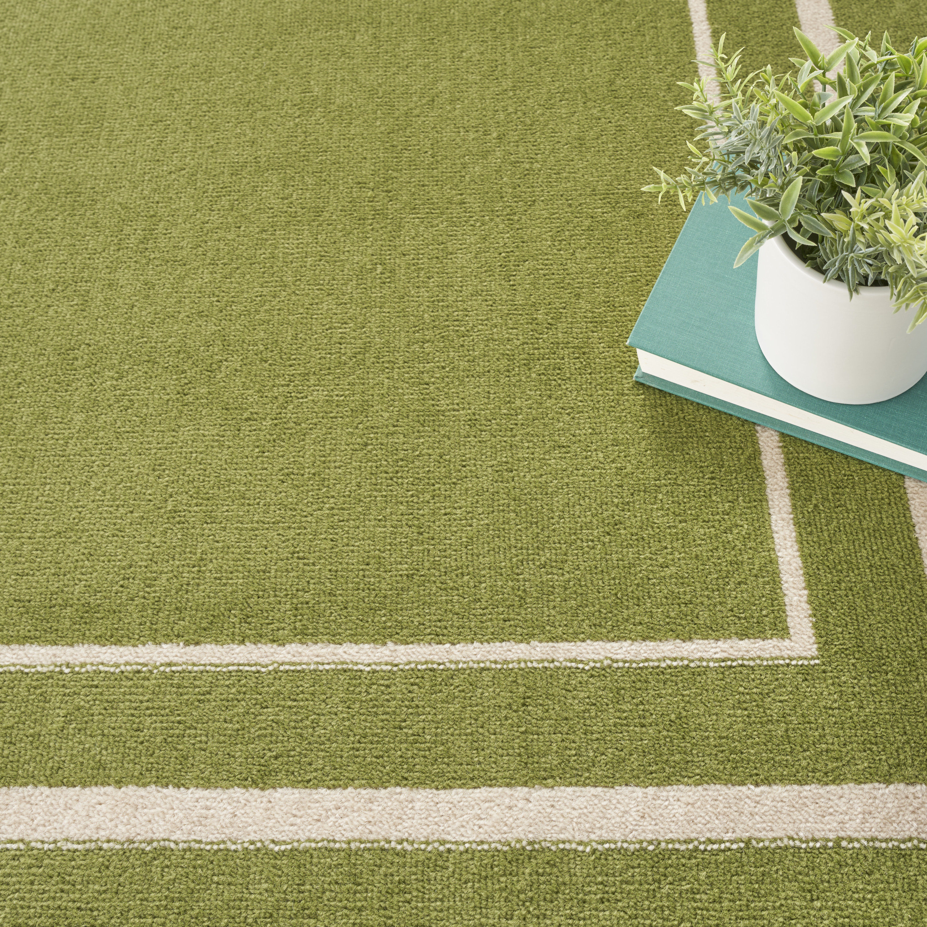 Nourison Nourison Essentials 5' x Square Green Ivory Contemporary Rug