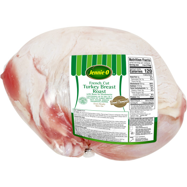 JENNIE-O(r) GRAND CHAMPION French Cut Turkey Breast Roast Raw 18% . C1C1 - Front Center In Package (Hi Res)