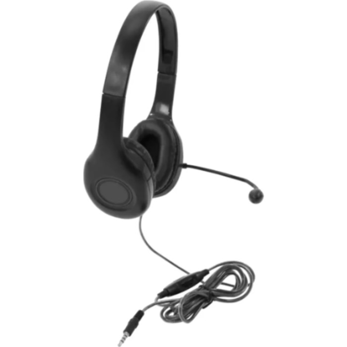 On-Ear Headset with Gooseneck Microphone, 3.5mm, Black