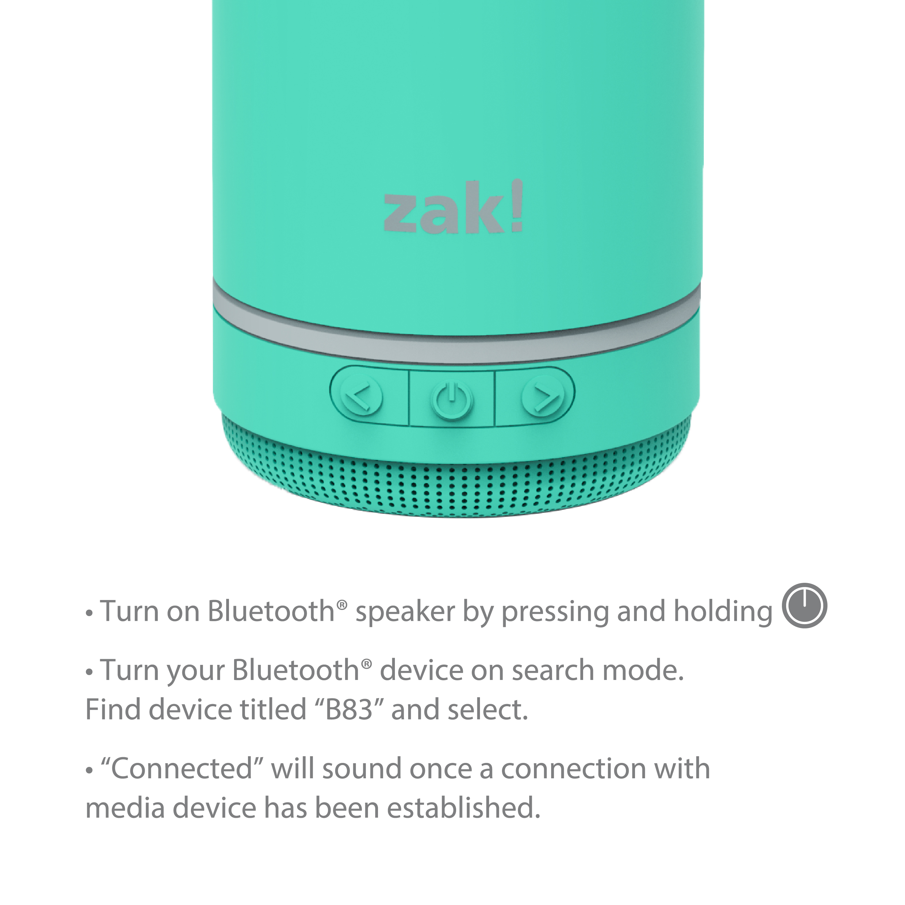 Zak Play 17.5 ounce Stainless Steel Tumbler with Bluetooth Speaker, Teal slideshow image 11 Zak Play 17.5 ounce Stainless Steel Tumbler with Bluetooth Speaker, Teal slideshow image 11