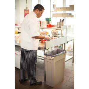 Rubbermaid Commercial, Vented Slim Jim, 23 gal, Resin, Beige, Rectangle, Receptacle