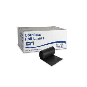 Hillyard, Stellar™ HDPE Liner, 16 gal Capacity, 24 in Wide, 33 in High, 8 Microns Thick, Black