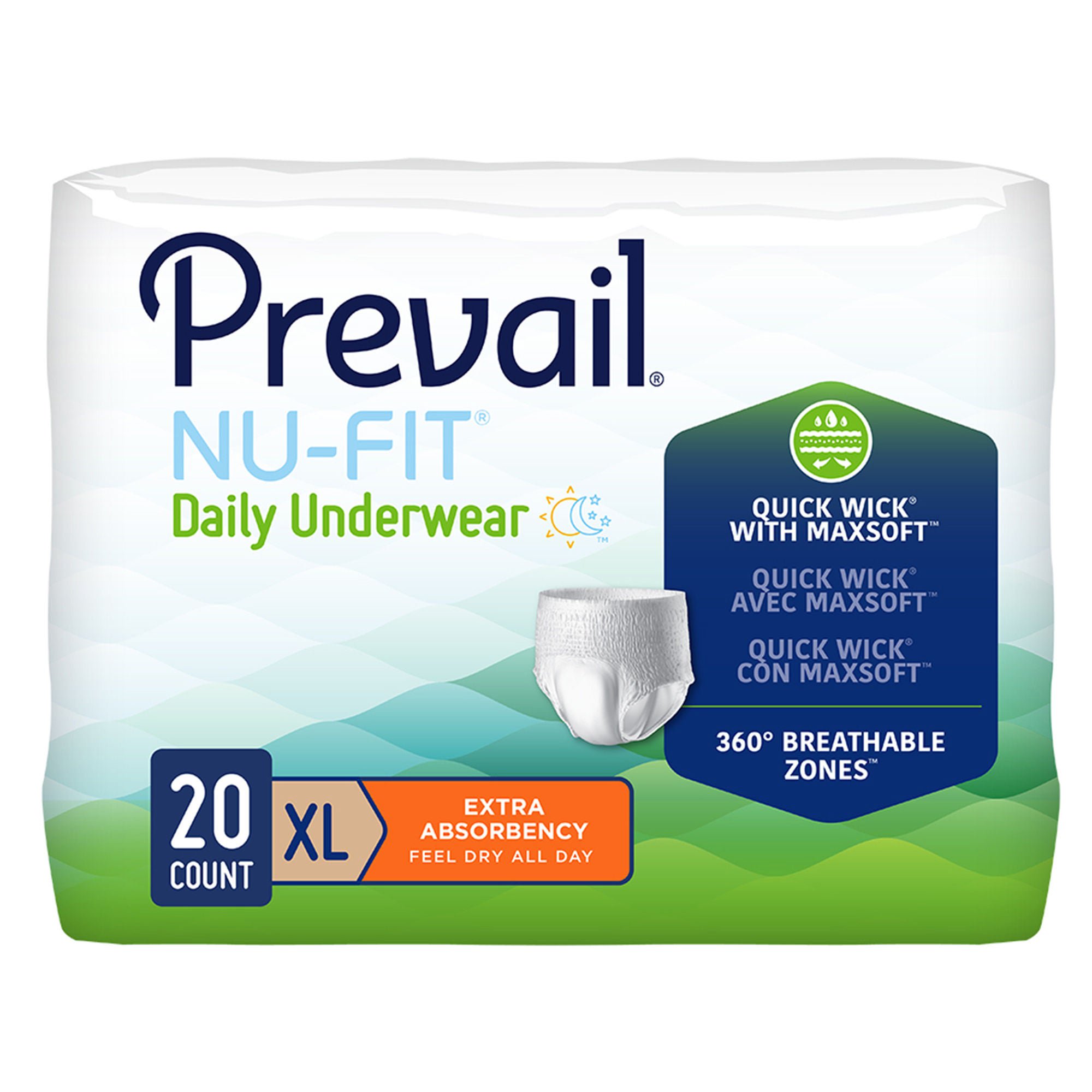 Prevail® Nu-Fit® Absorbent Underwear, Heavy Absorbency, Extra Large