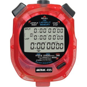 495 100 Memory Stopwatch, Red