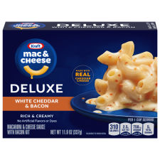 Kraft Deluxe White Cheddar & Bacon Macaroni & Cheese Dinner, 11.9 oz Box