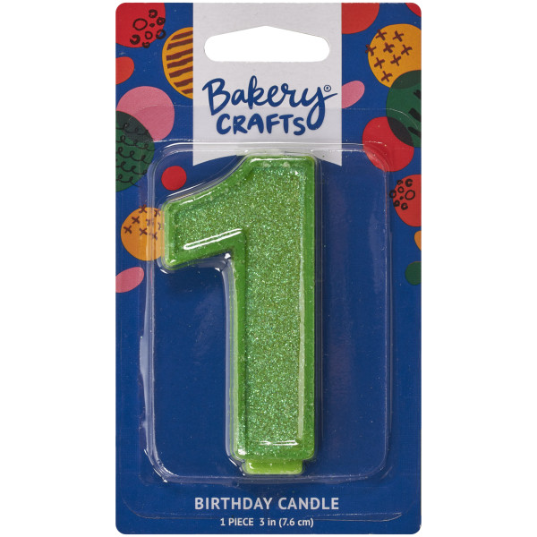 1 Glitter Numeral Candles