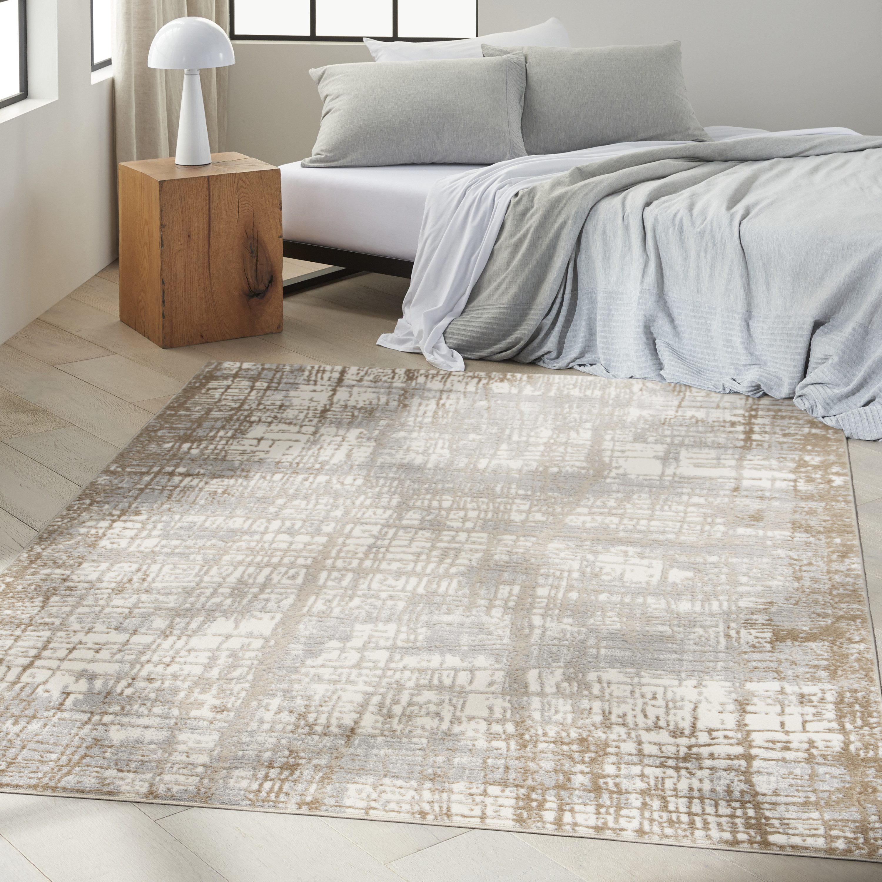 Calvin Klein CK950 Rush 4' x 6' Ivory Taupe Modern Indoor Rug