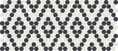 Foundation Black & White 1″ Diamond Penny Round Mosaic