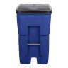 Rubbermaid Commercial, VENTED BRUTE, Rollout, 95 gal, Resin, Blue, Square, Receptacle