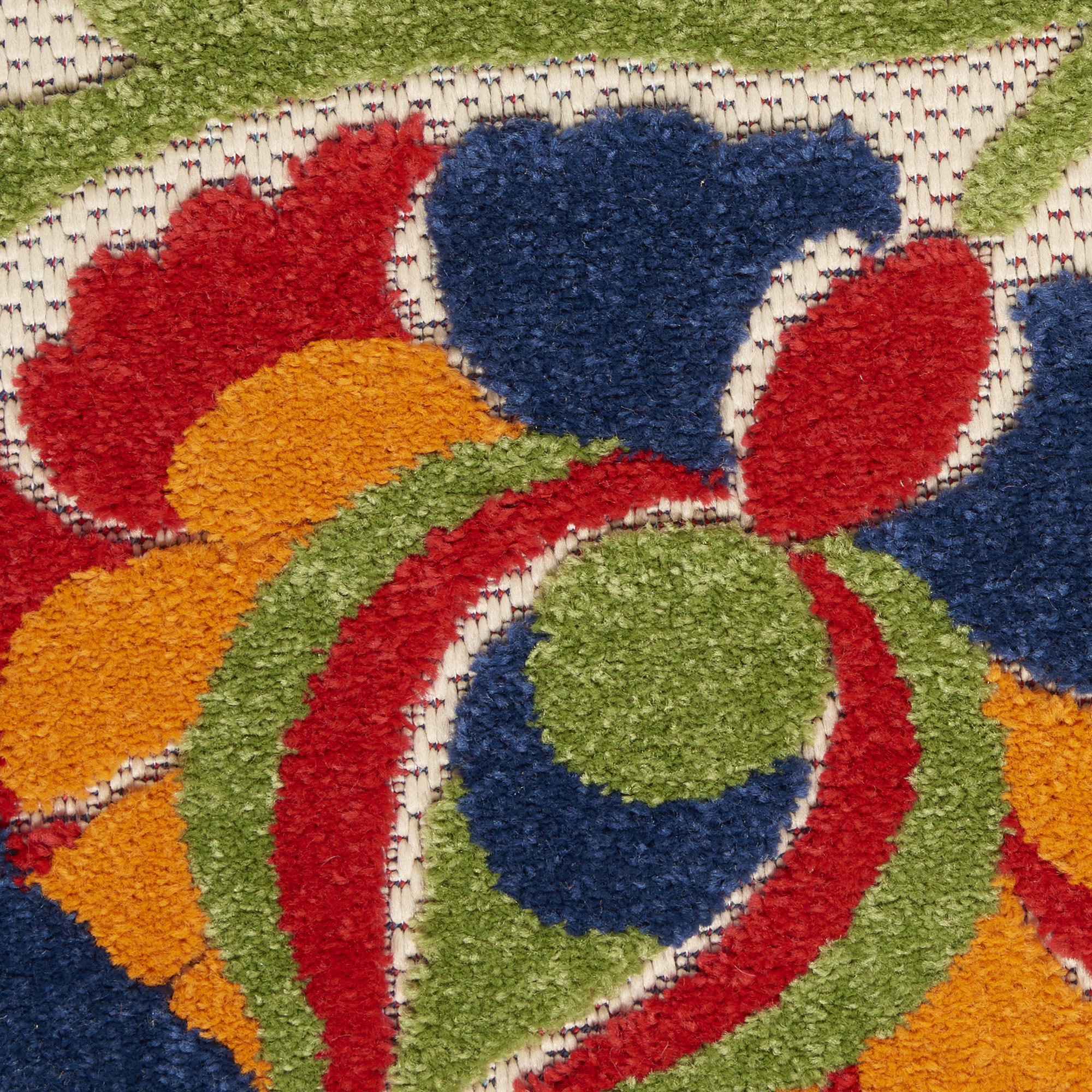 Nourison Aloha 7'10" x Round Multicolor Farmhouse Rug